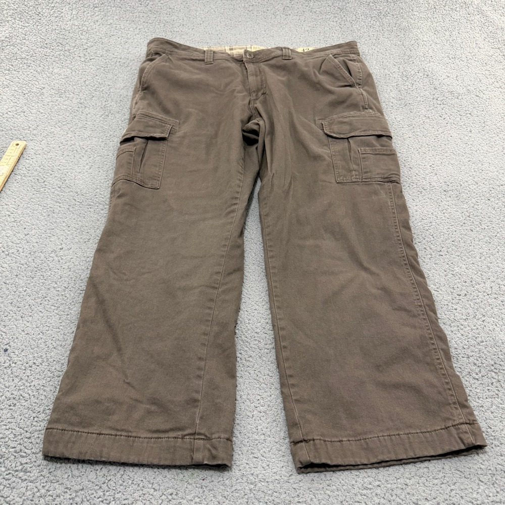 Red Head Brand Co Pants Mens 42x30 Flannel Lined Cargo Brown Stretch Workwear